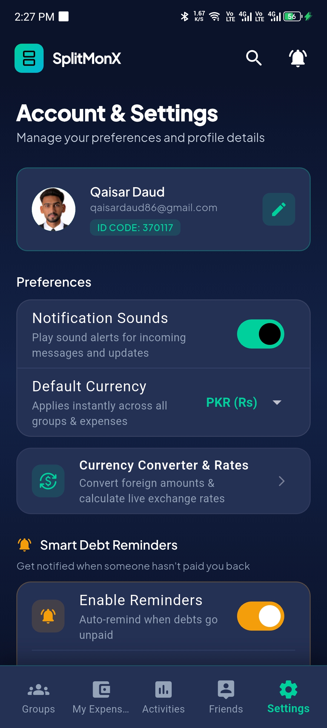 Currency Converter & Reminders